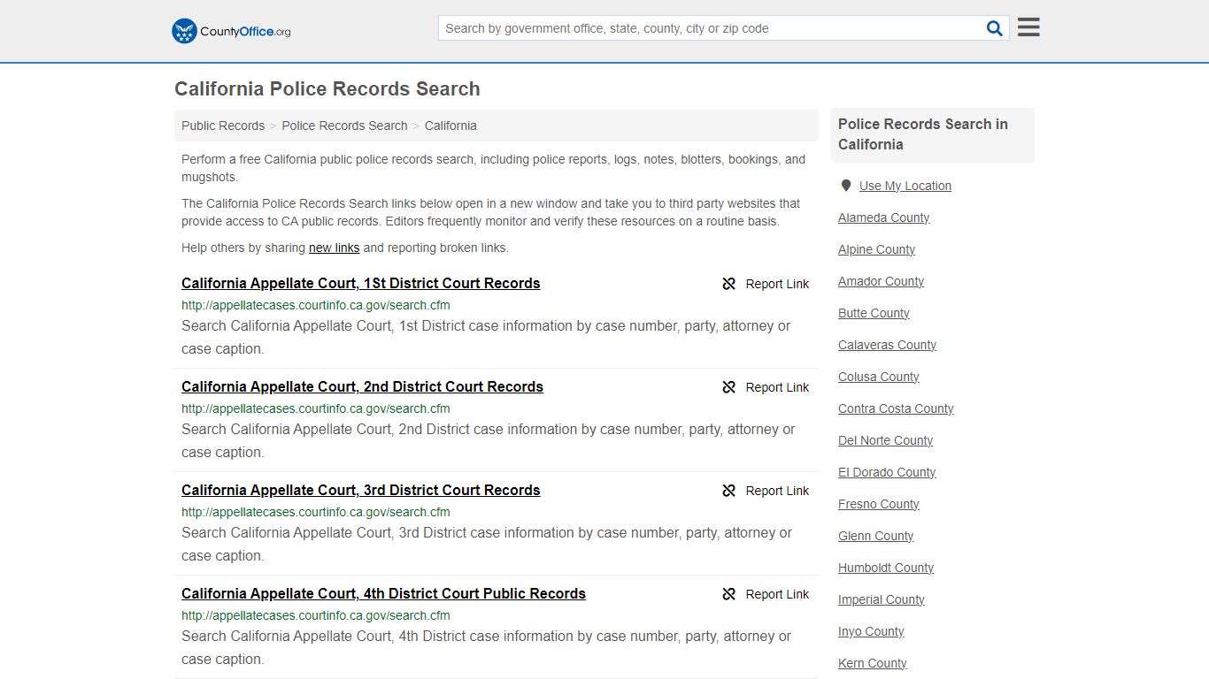 Police Records Search - California (Accidents & Arrest Records)